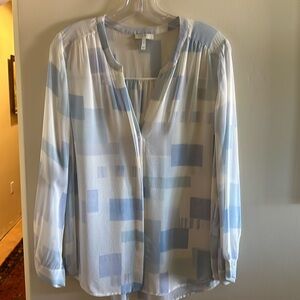 100% silk Joie top blue and white